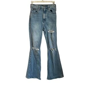 Levi's 70s High Rise Flare Distressed Denim Jeans Size 25 x 30L